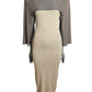 PIERRE CARDIN - 1979 Grey Wool Knit Sheath Dress, Size 4