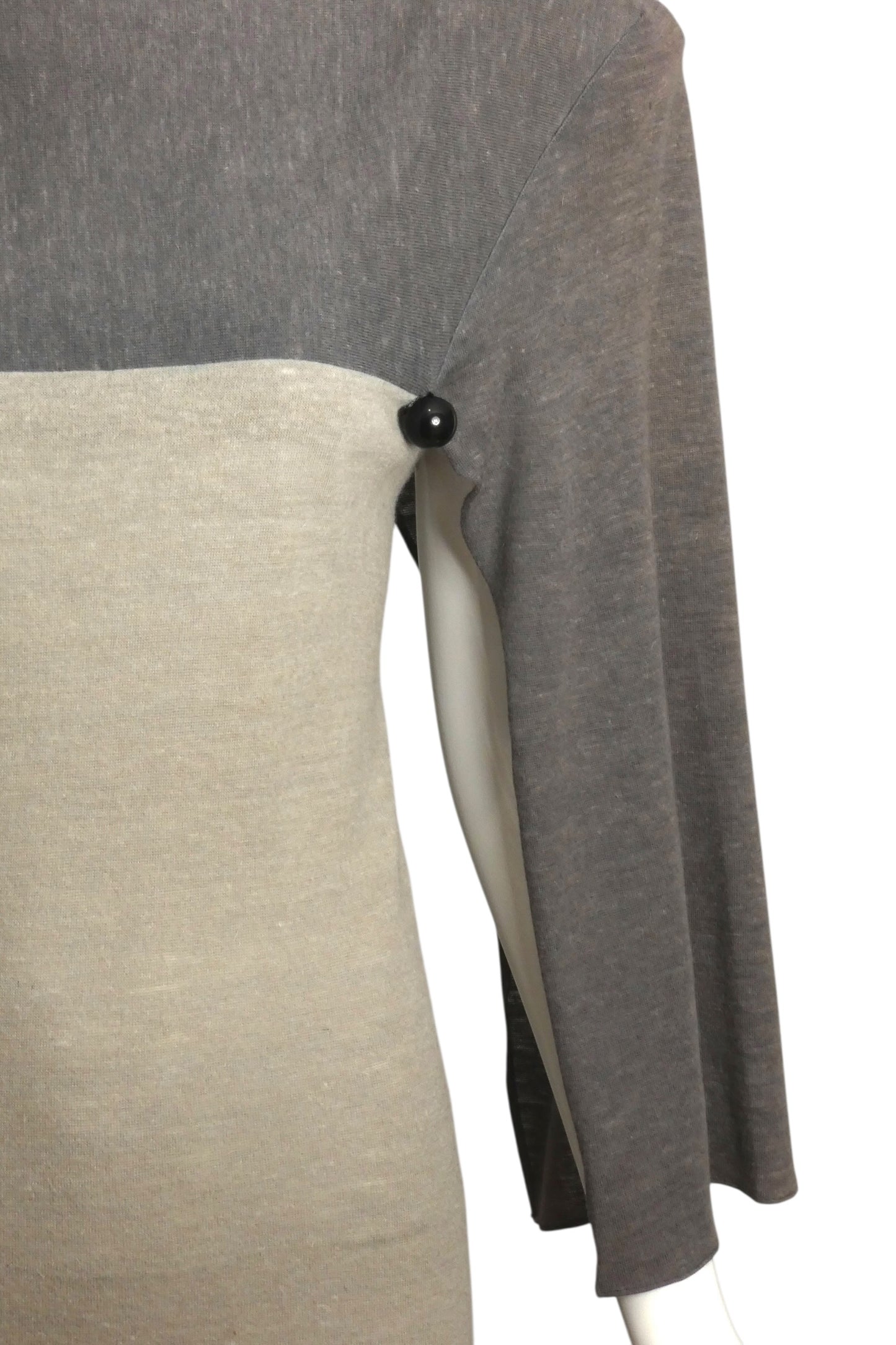 1979 Grey Wool Knit Sheath Dress, Size 4