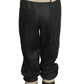 1973 Black Linen & Knit Pants, Size 8