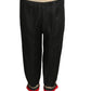 1973 Black Linen & Knit Pants, Size 8