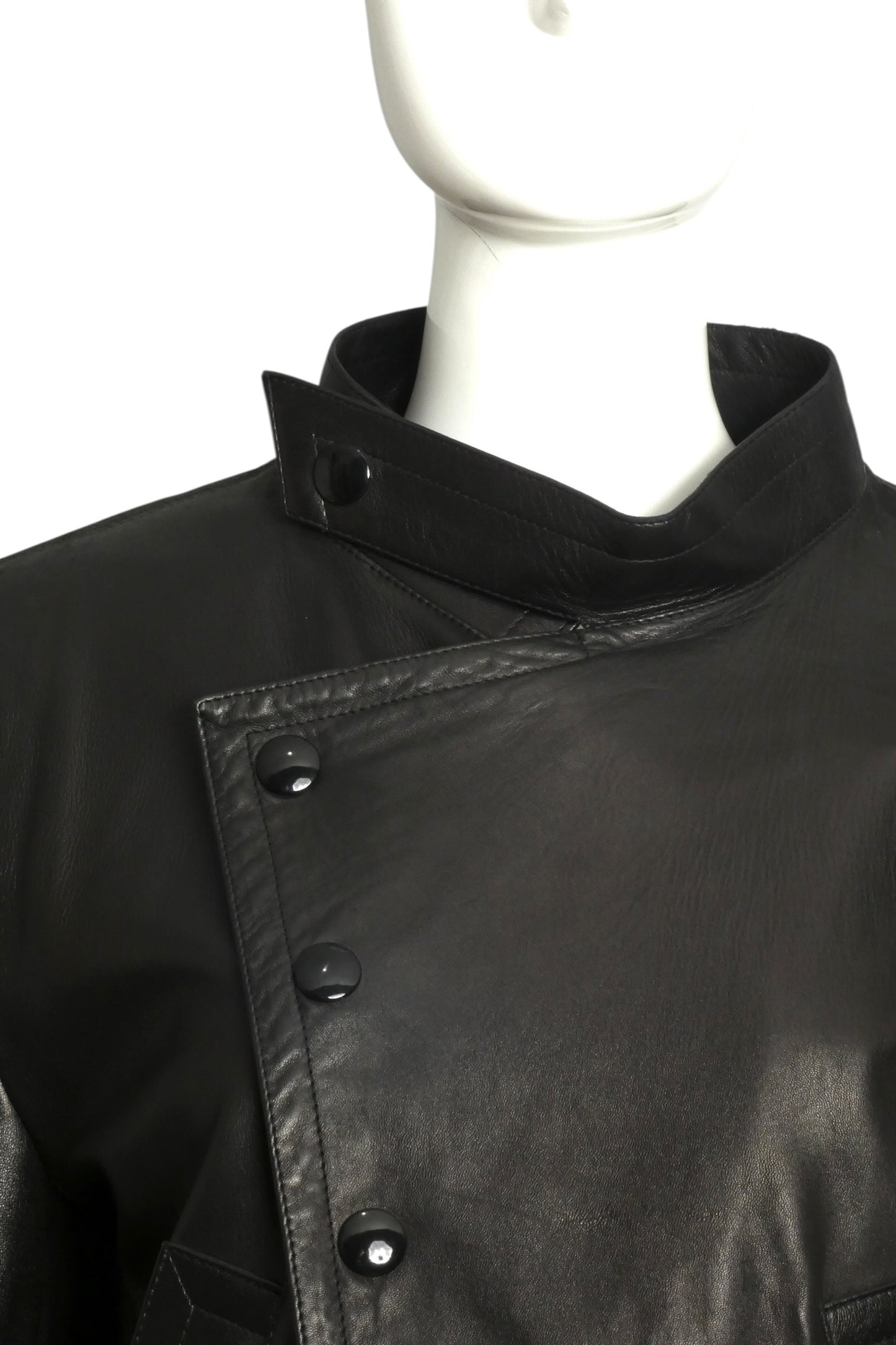 PIERRE CARDIN- 1970s Black Leather Jacket, Size 6