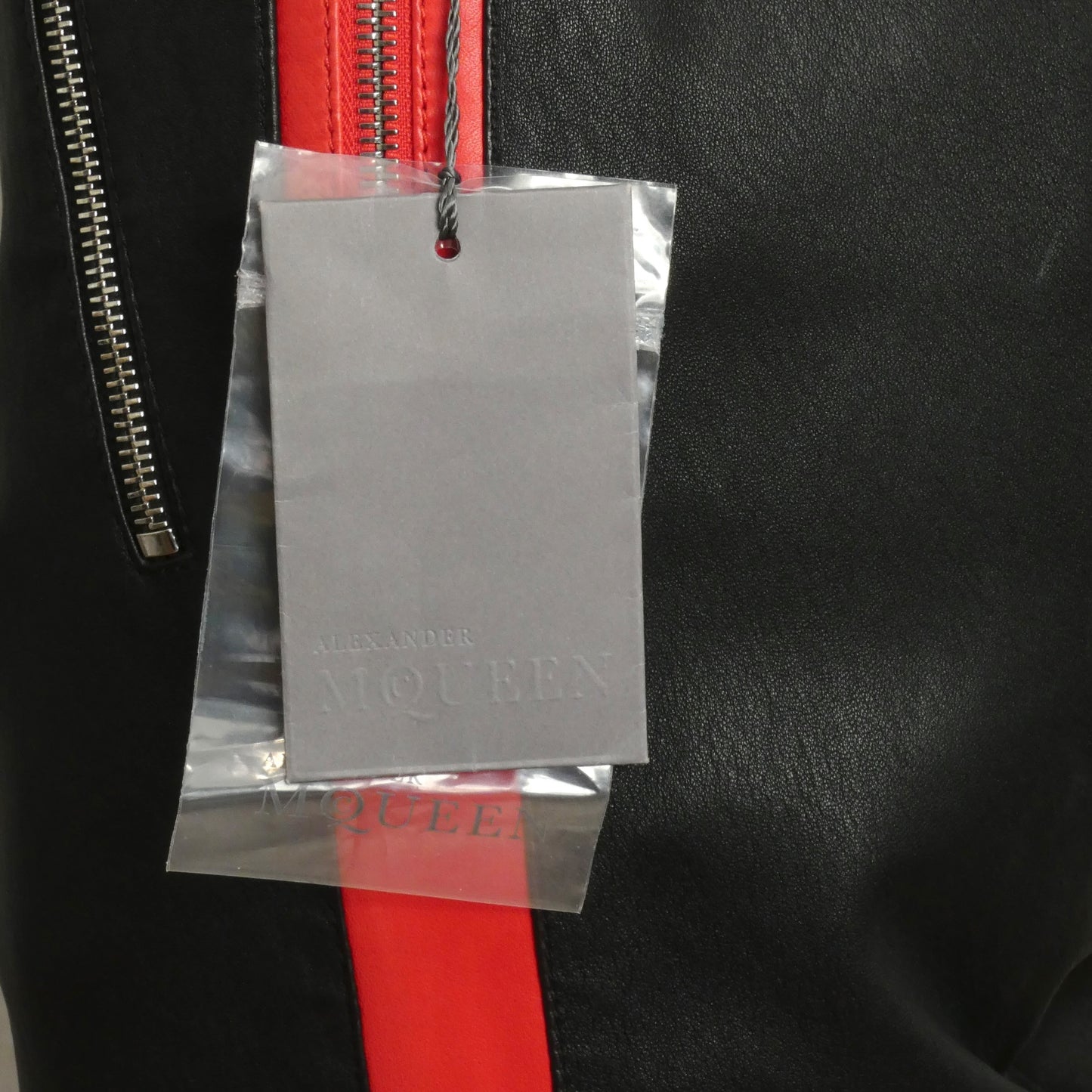 ALEXANDER MCQUEEN- NWT 2017 Black Leather Racer Stripe Pants, Size 10