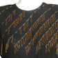 1940s AS IS Black Beaded Crepe Cocktail Gown, Size 4