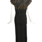 1940s AS IS Black Beaded Crepe Cocktail Gown, Size 4
