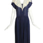 1940s Navy & Ivory Rayon Dress, Size 6