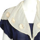 1940s Navy & Ivory Rayon Dress, Size 6