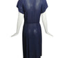1940s Navy & Ivory Rayon Dress, Size 6