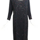 1920s AS IS Navy Wool Beaded Dress, Size 6