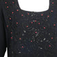 1920s AS IS Navy Wool Beaded Dress, Size 6