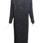1920s AS IS Navy Wool Beaded Dress, Size 6