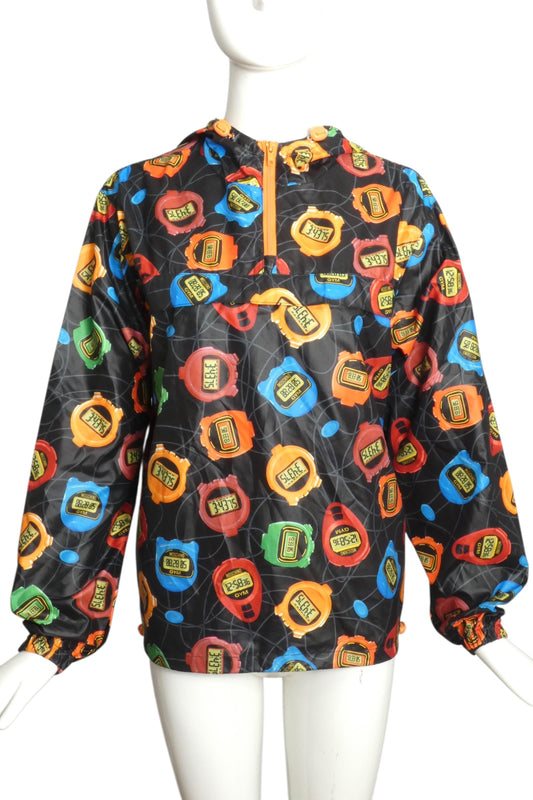 2020s NWT Stop Watch Print Hooded Jacket, Size 6