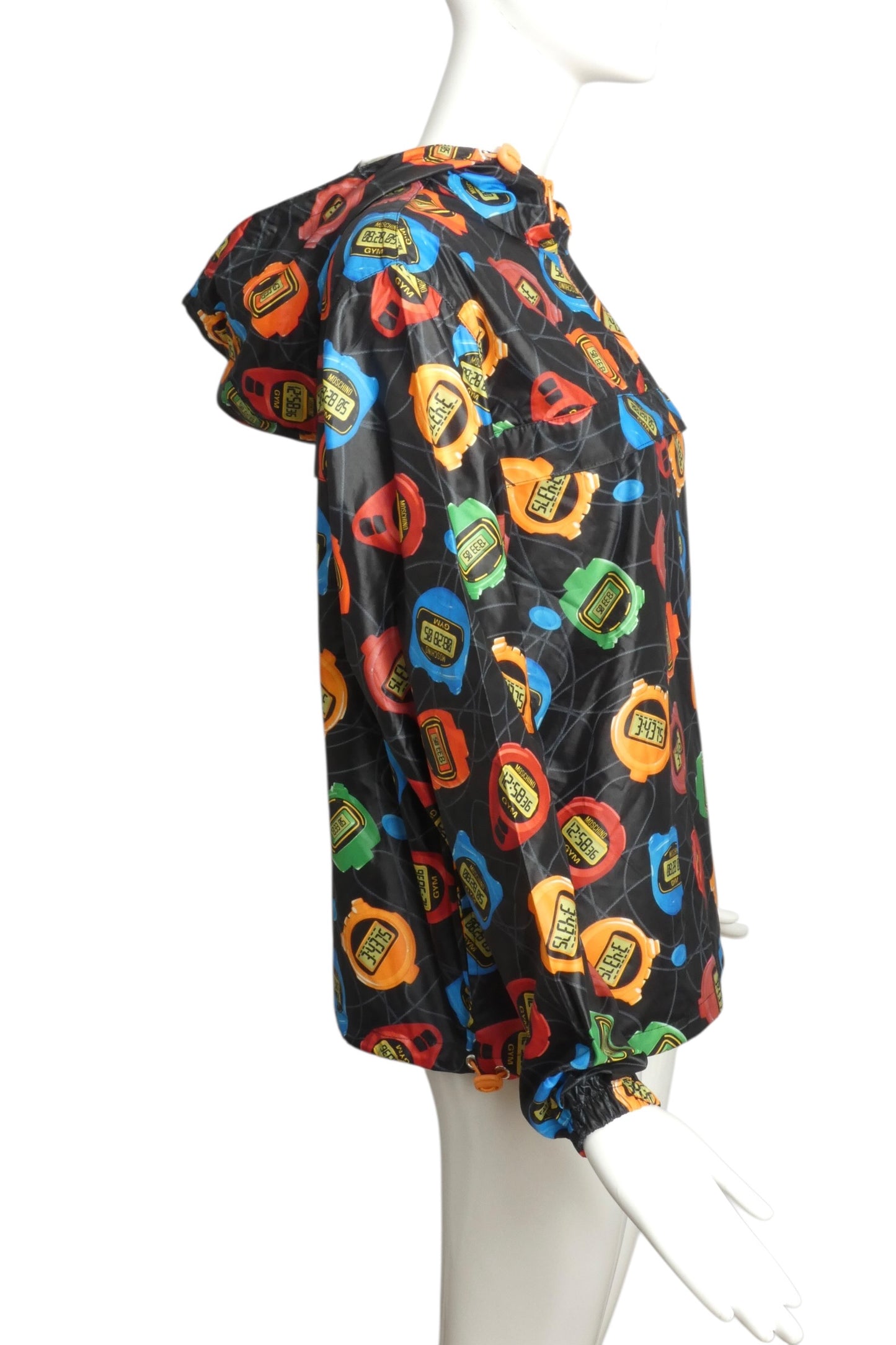 2020s NWT Stop Watch Print Hooded Jacket, Size 6