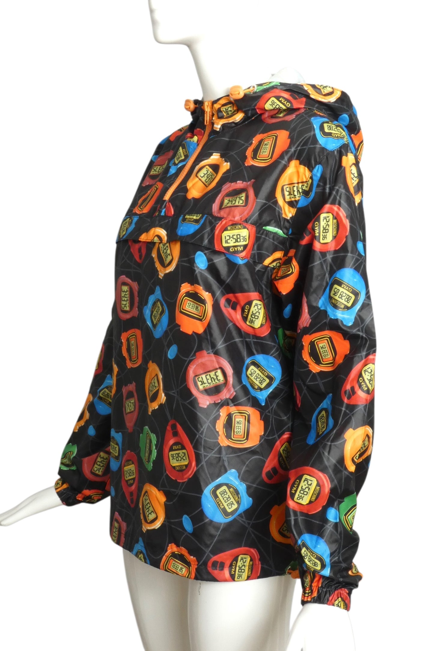2020s NWT Stop Watch Print Hooded Jacket, Size 6