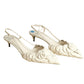 2020s NIB Leather Petal Kitten Heels, Size-42