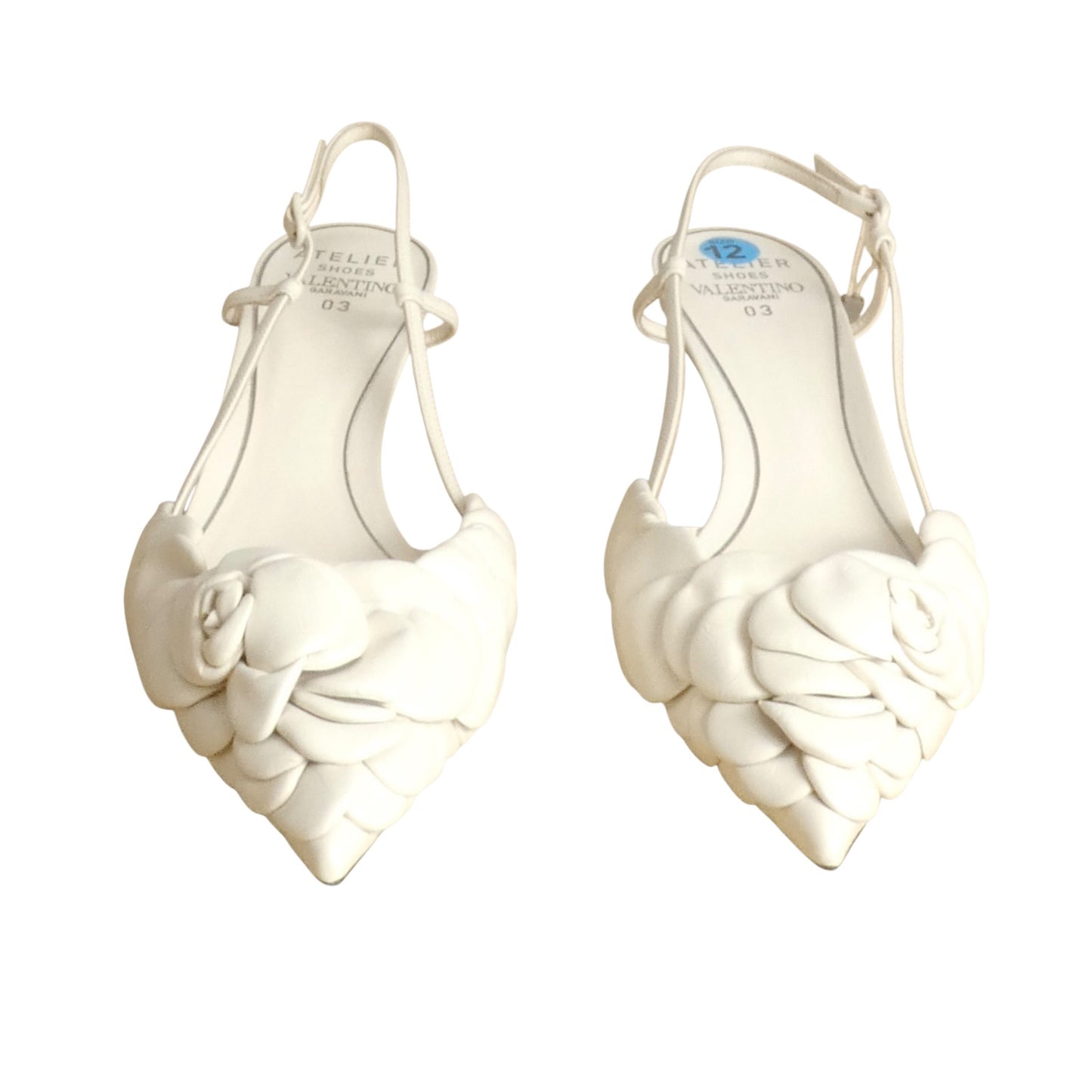 2020s NIB Leather Petal Kitten Heels, Size-42