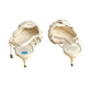 2020s NIB Leather Petal Kitten Heels, Size-42