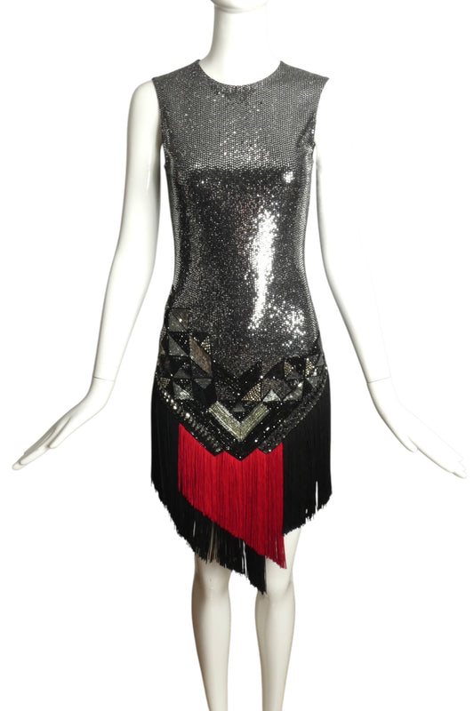 2020 NWT Beaded & Fringe Dress, Size 4