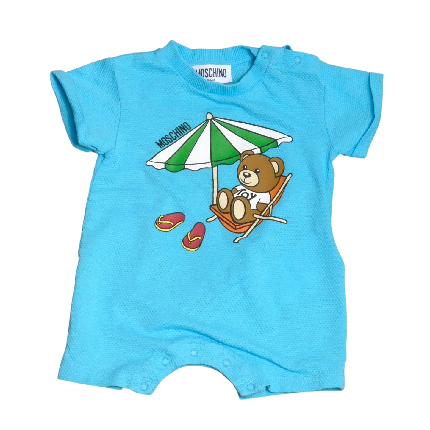 2023 Blue Cotton Pique Onesie, Size3-6 Months