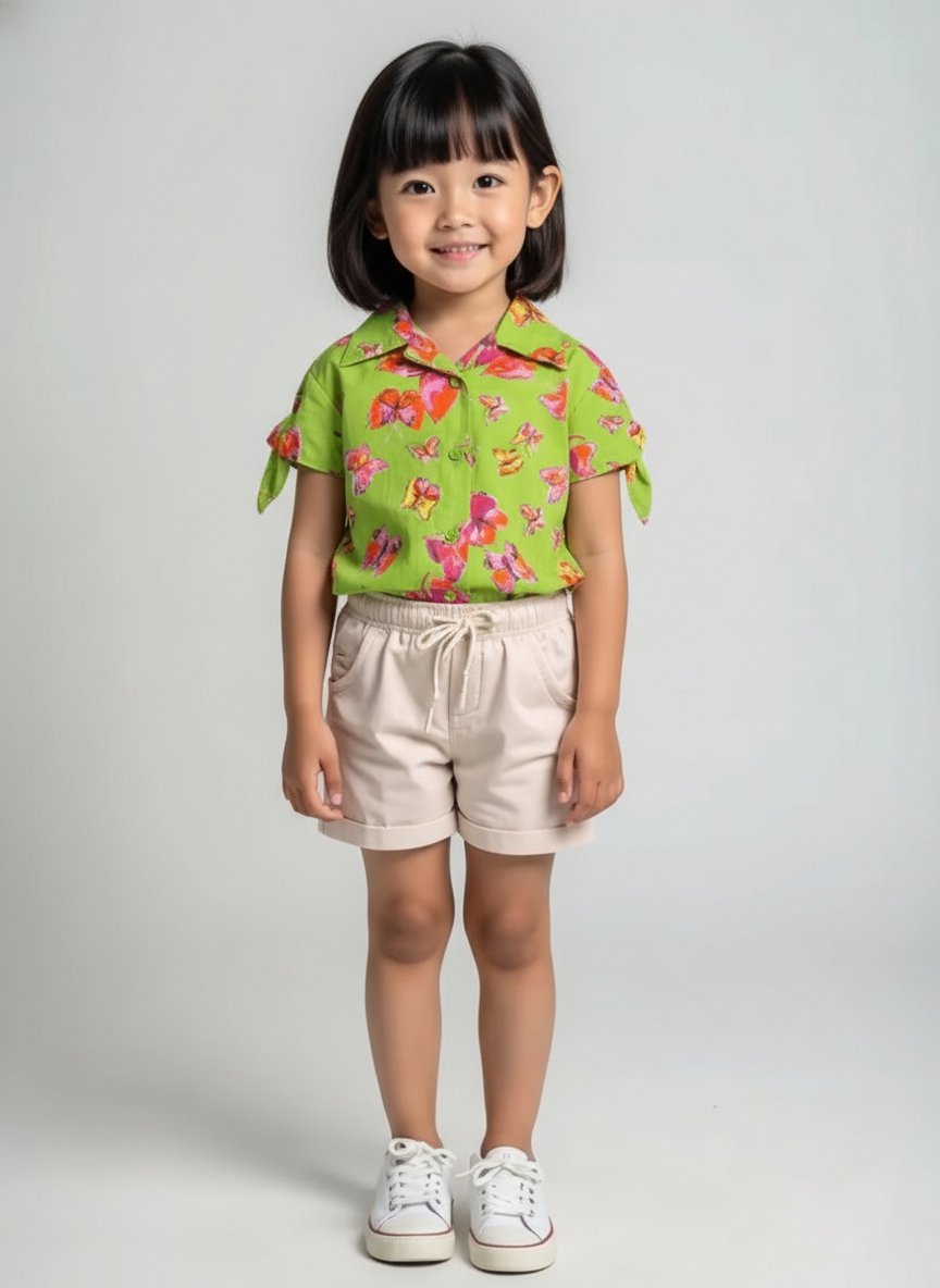 Cotton Butterfly Print Shirt, Size-2 Years