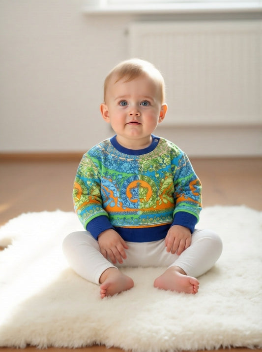 Cotton Print Sweatshirt, Size 3-6 Months