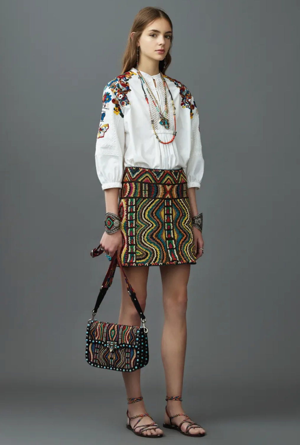 2017 Beaded Mini Skirt, Size 8