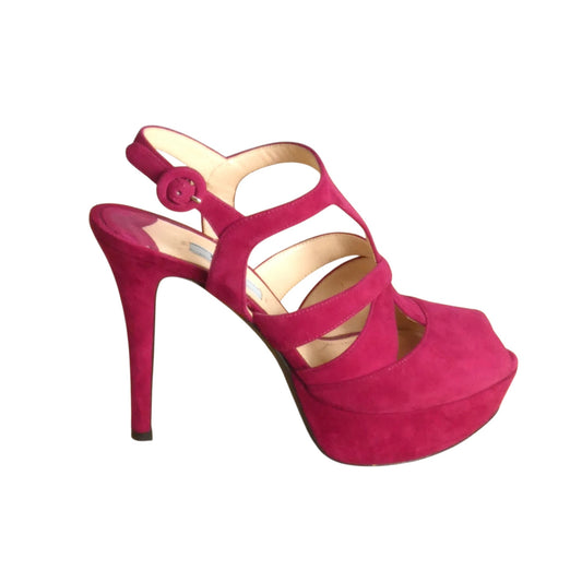 2010s Suede Platform Sandals, Size-38