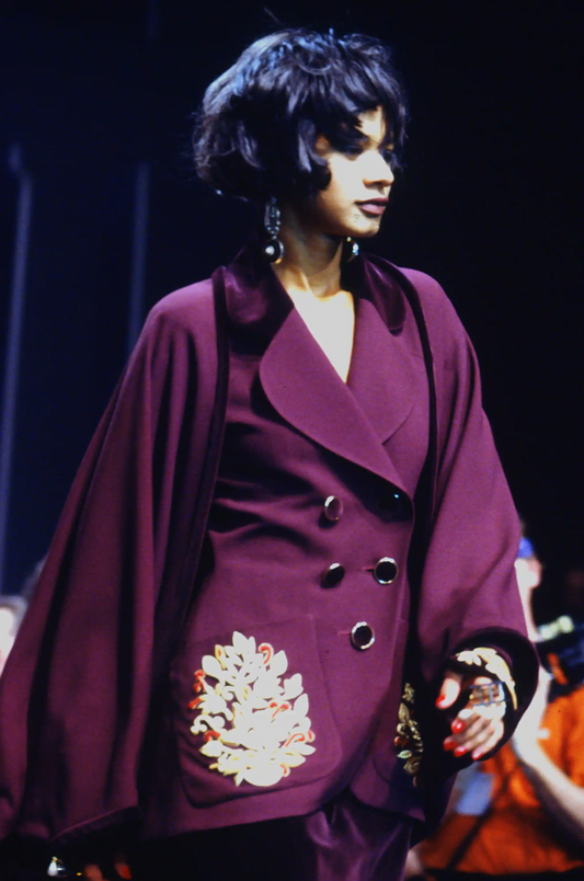 1990 Lesage Embroidered Wool Crepe Jacket, Size-4