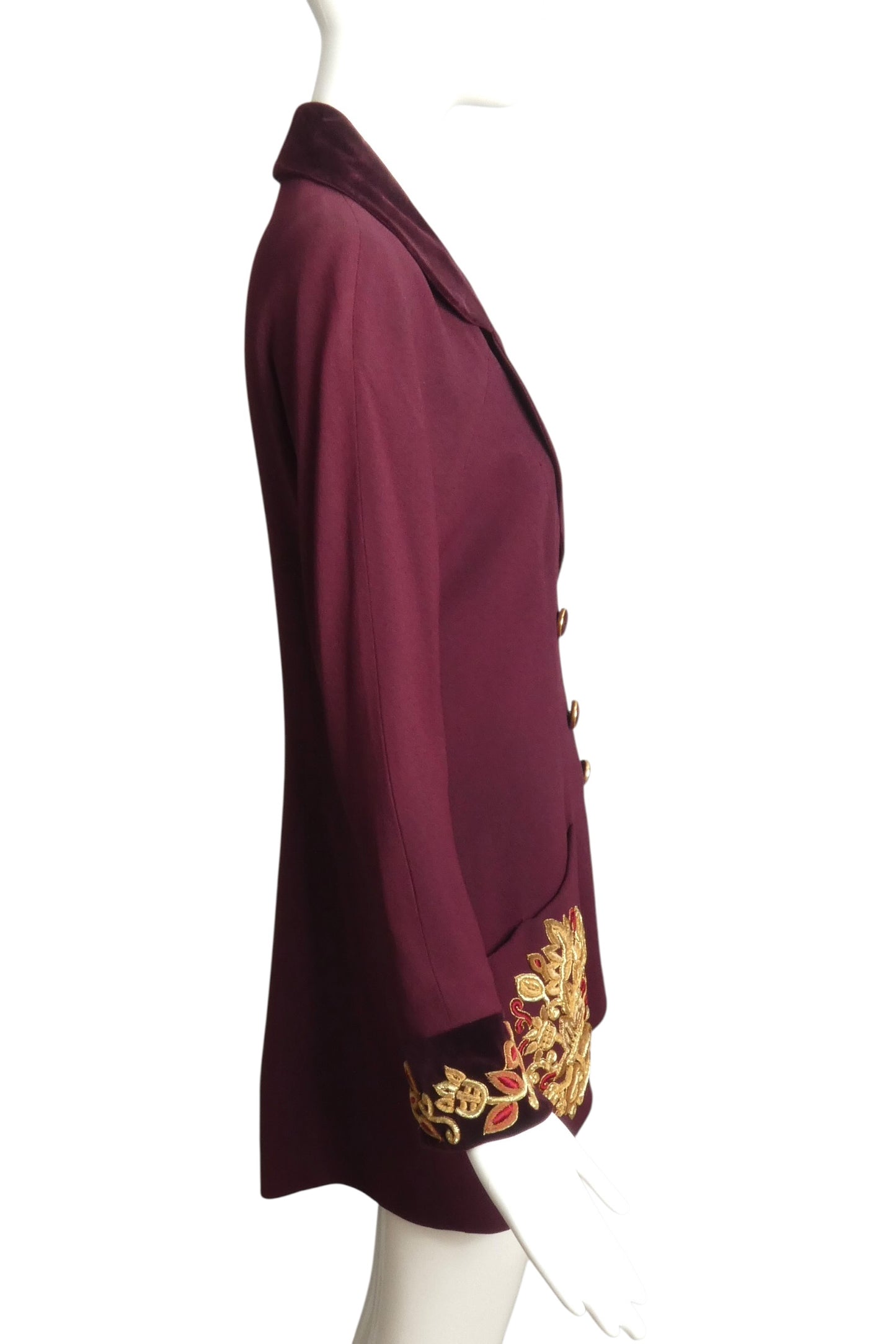 1990 Lesage Embroidered Wool Crepe Jacket, Size-4