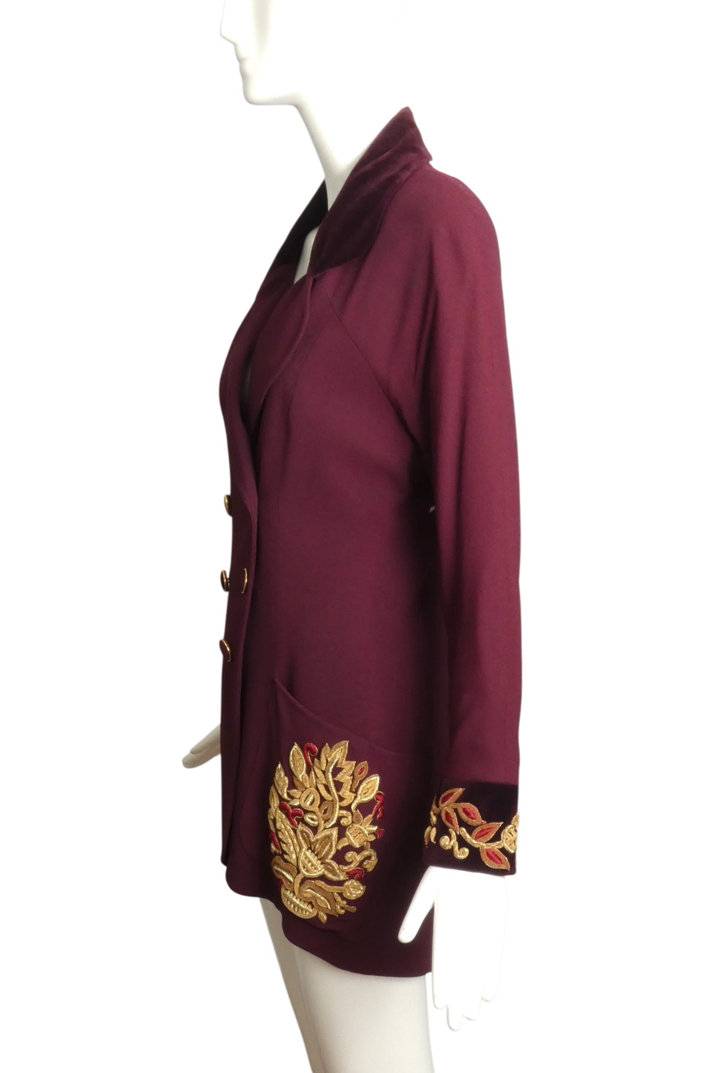 1990 Lesage Embroidered Wool Crepe Jacket, Size-4