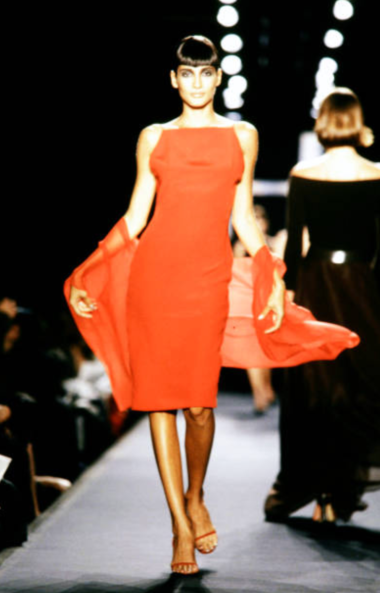 1997 Chiffon Bias Cut Dress, Size 8