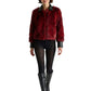 PIERRE CARDIN - 1970s Burgundy Fur & Leather Coat, Size 4