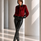 1970s Burgundy Fur & Leather Coat, Size 4