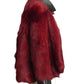 PIERRE CARDIN - 1970s Burgundy Fur & Leather Coat, Size 4