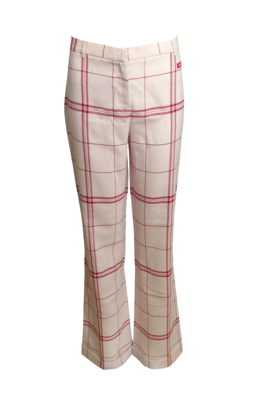 CHEAP & CHIC MOSCHINO- Wool "Dish Cloth" Trousers, Size 10