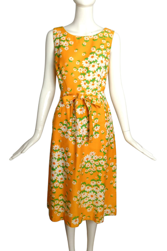 1970s Floral Print Dress, Size 6