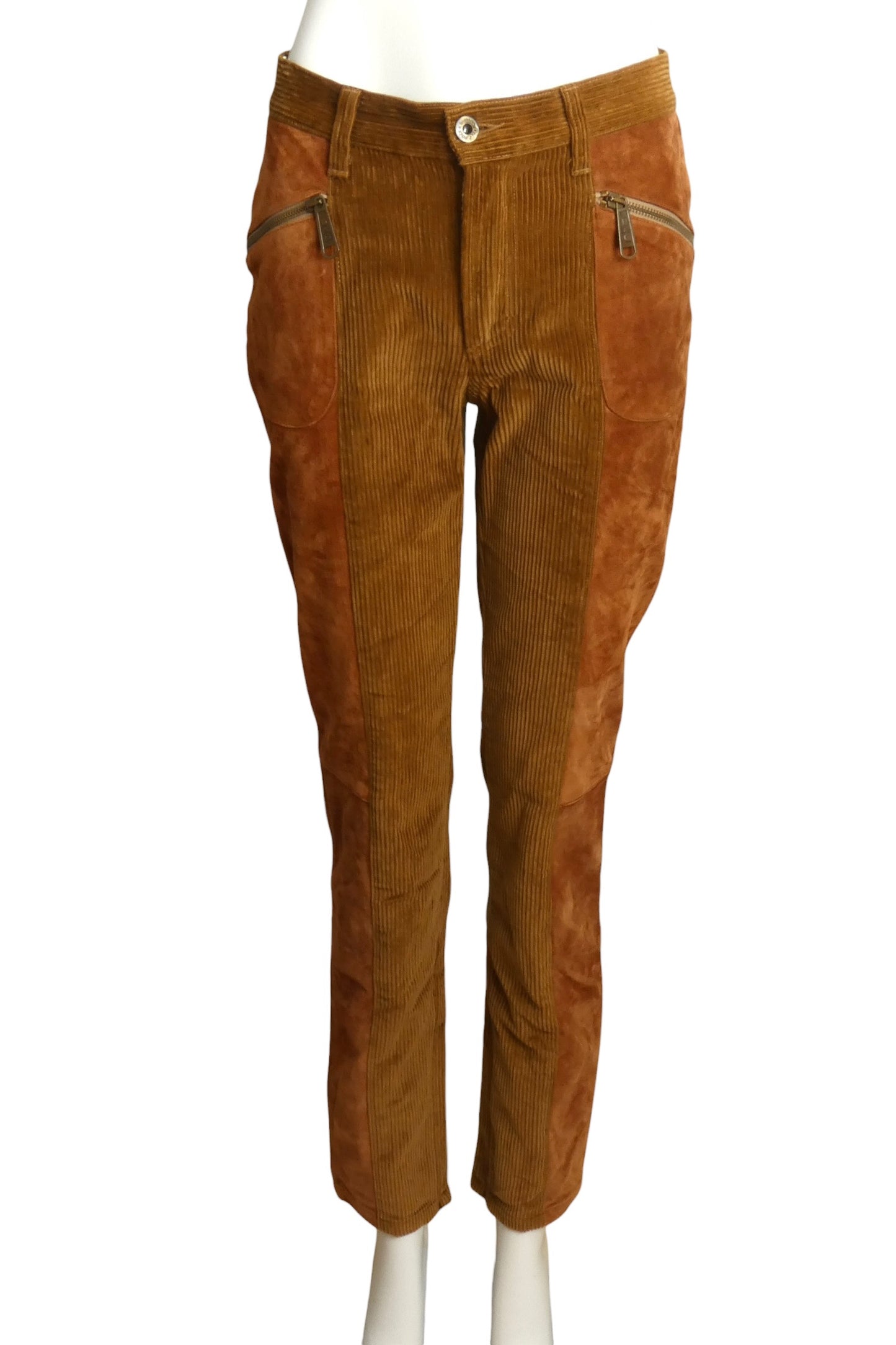 Suede & Corduroy Pants, Size-6