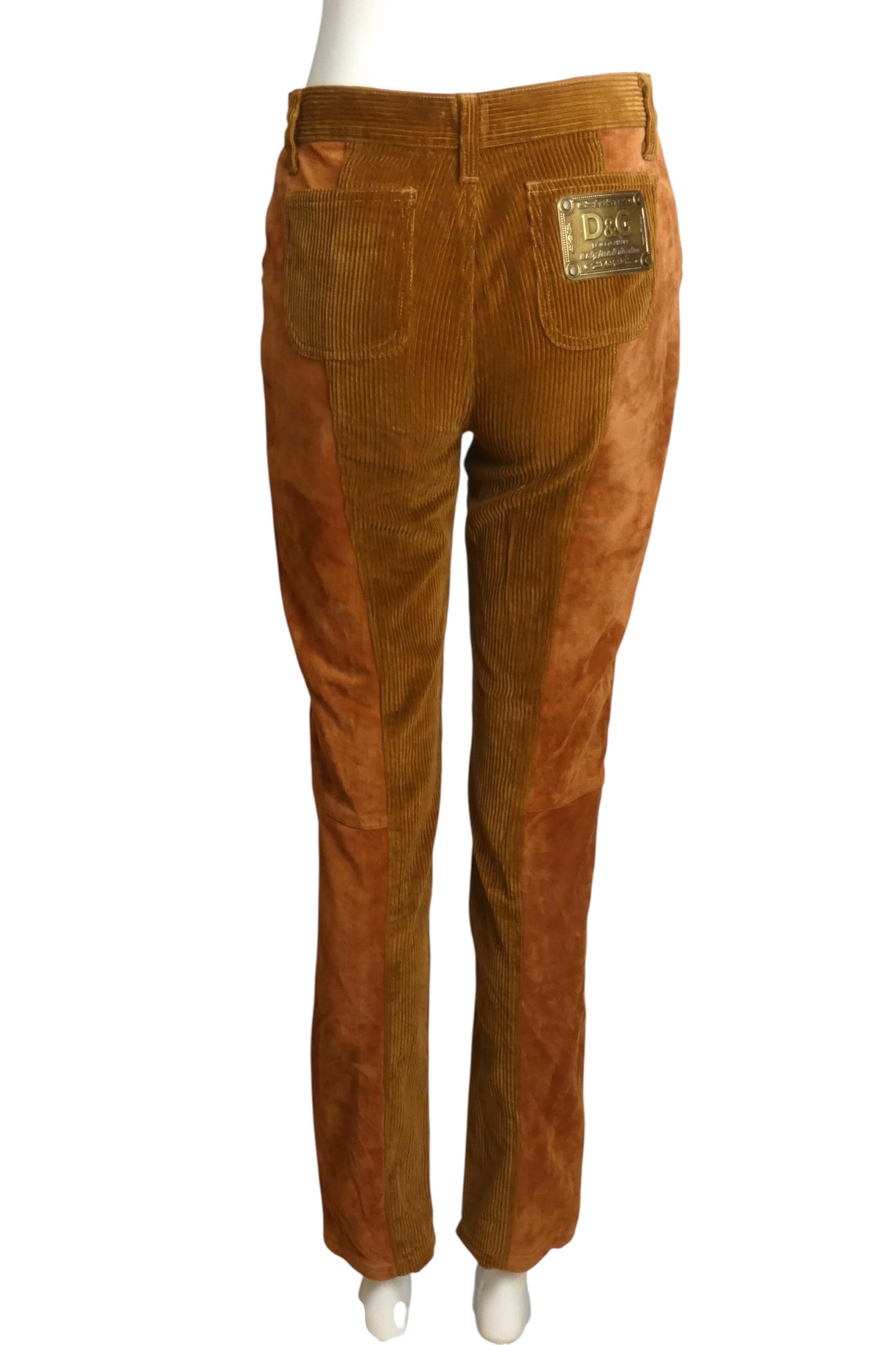 Suede & Corduroy Pants, Size-6