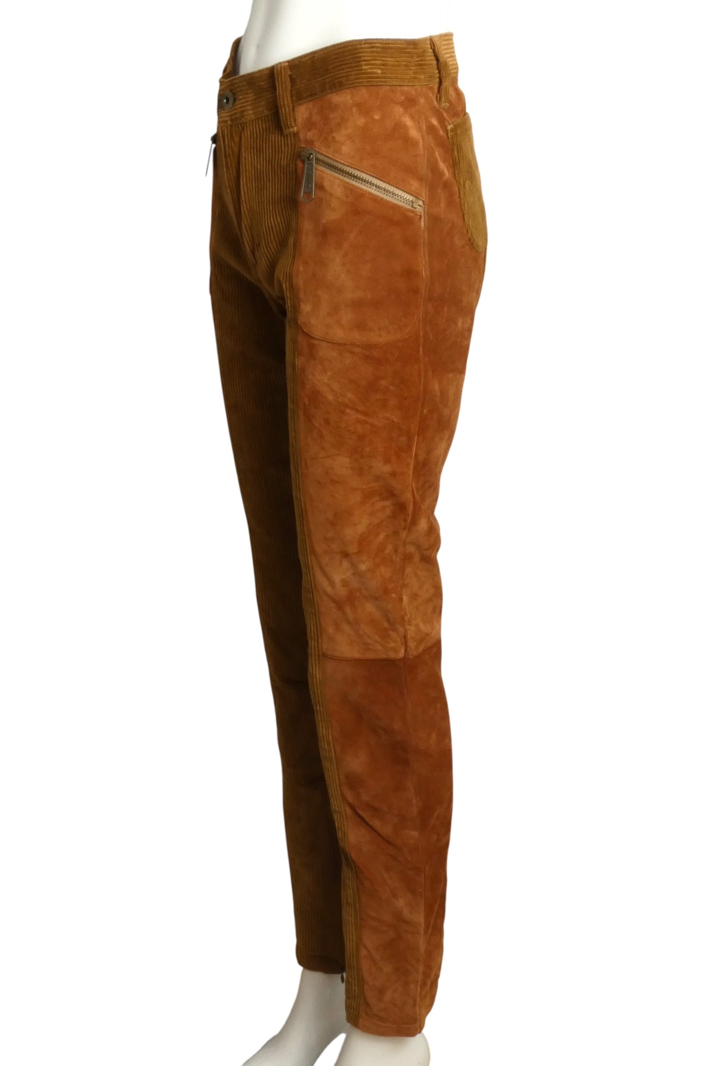 Suede & Corduroy Pants, Size-6