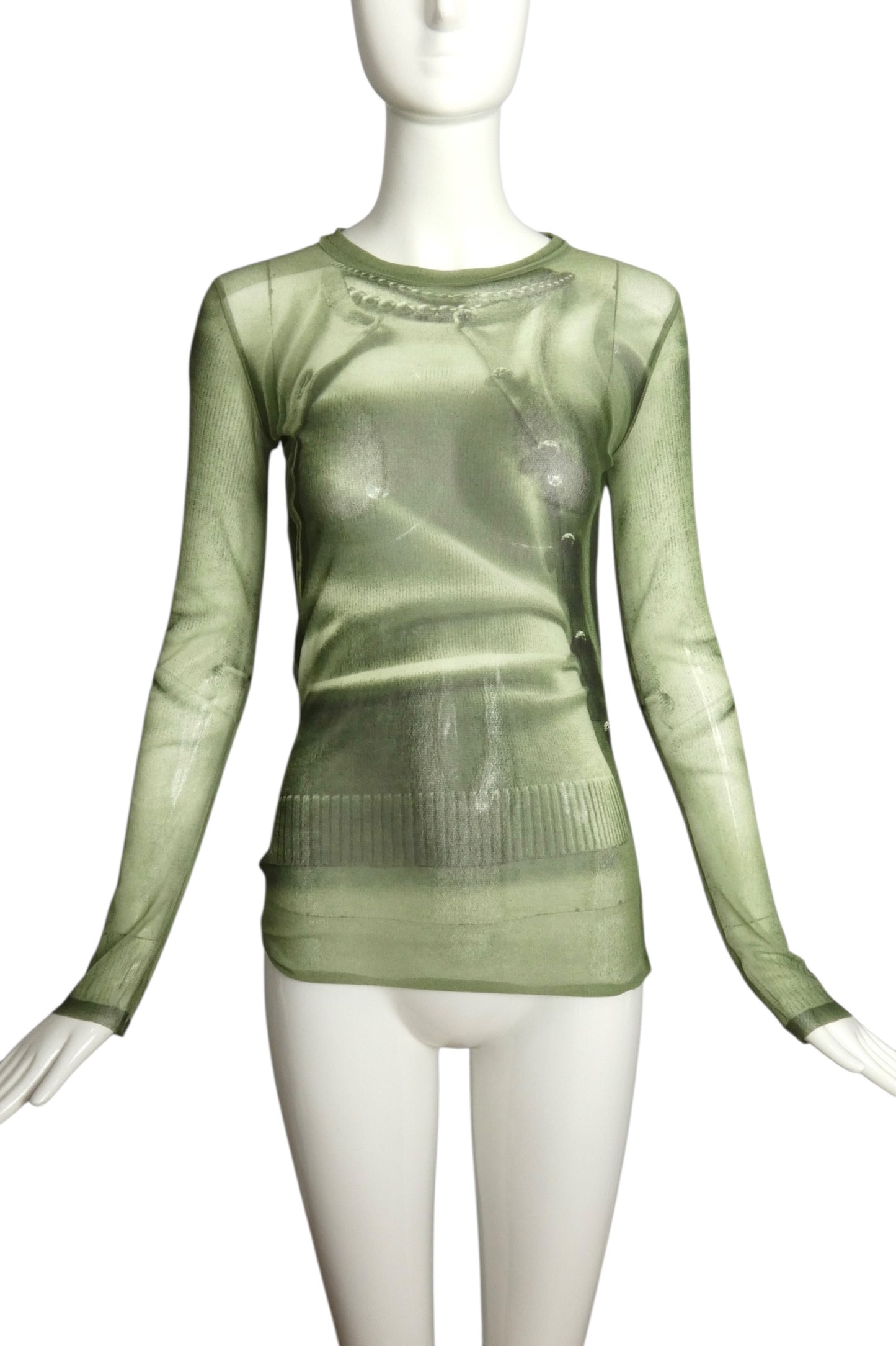 Trompe L'oeil Mesh Top, Size 8