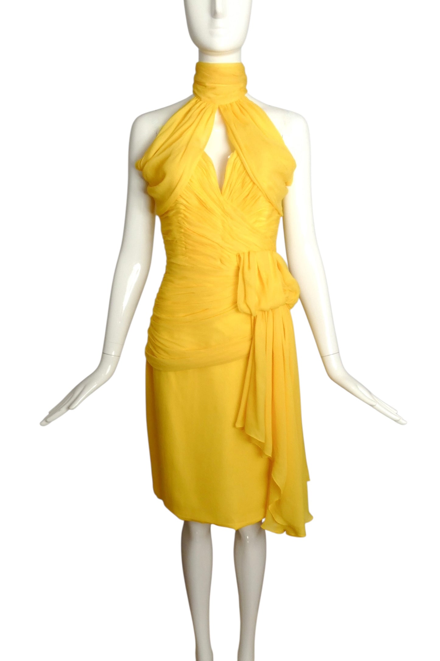 1980s 2pc Chiffon Dress, Size 6