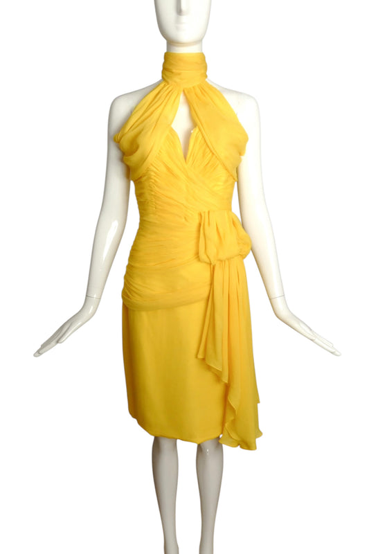 1980s 2pc Chiffon Dress, Size 6
