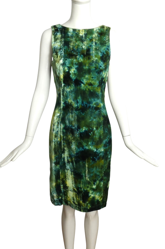 1990s Velvet Tie Dye Dress, Size 2P