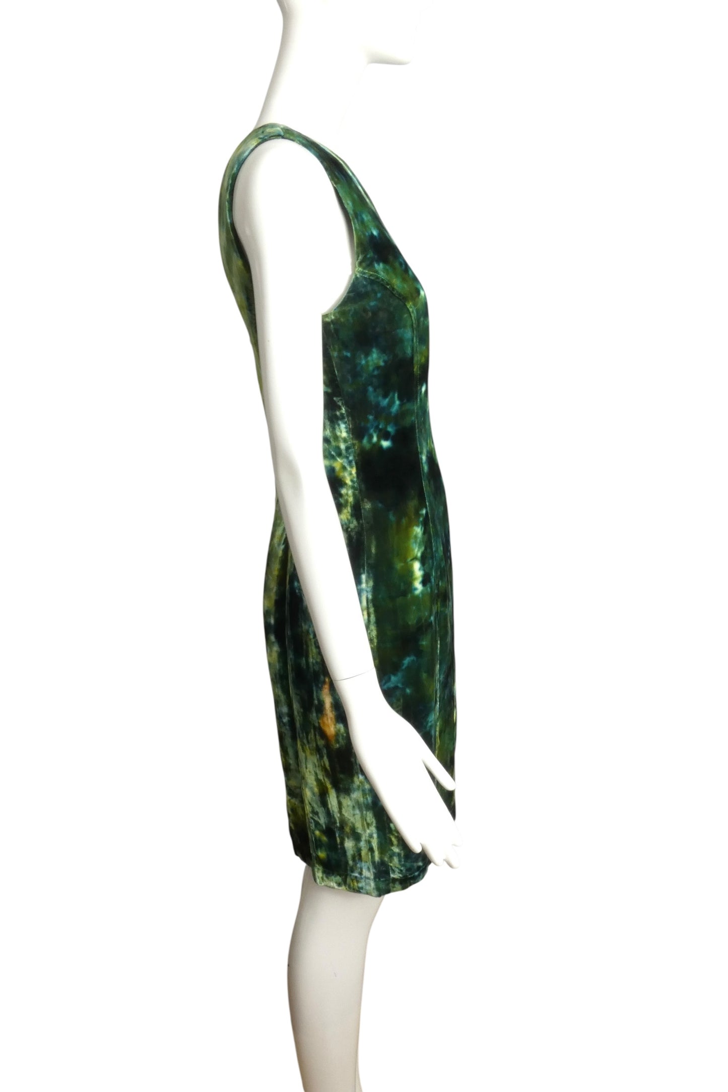 1990s Velvet Tie Dye Dress, Size 2P