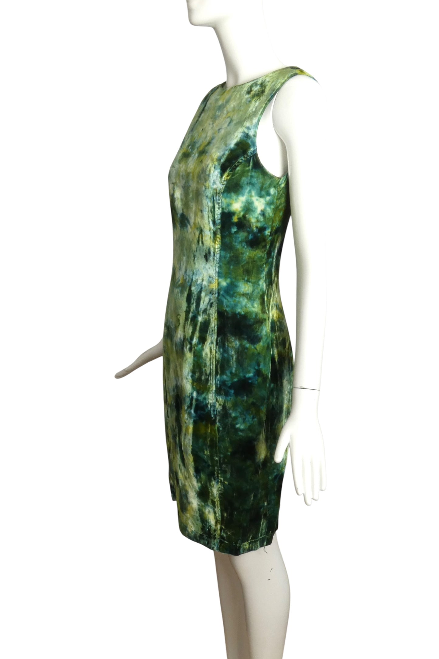 1990s Velvet Tie Dye Dress, Size 2P