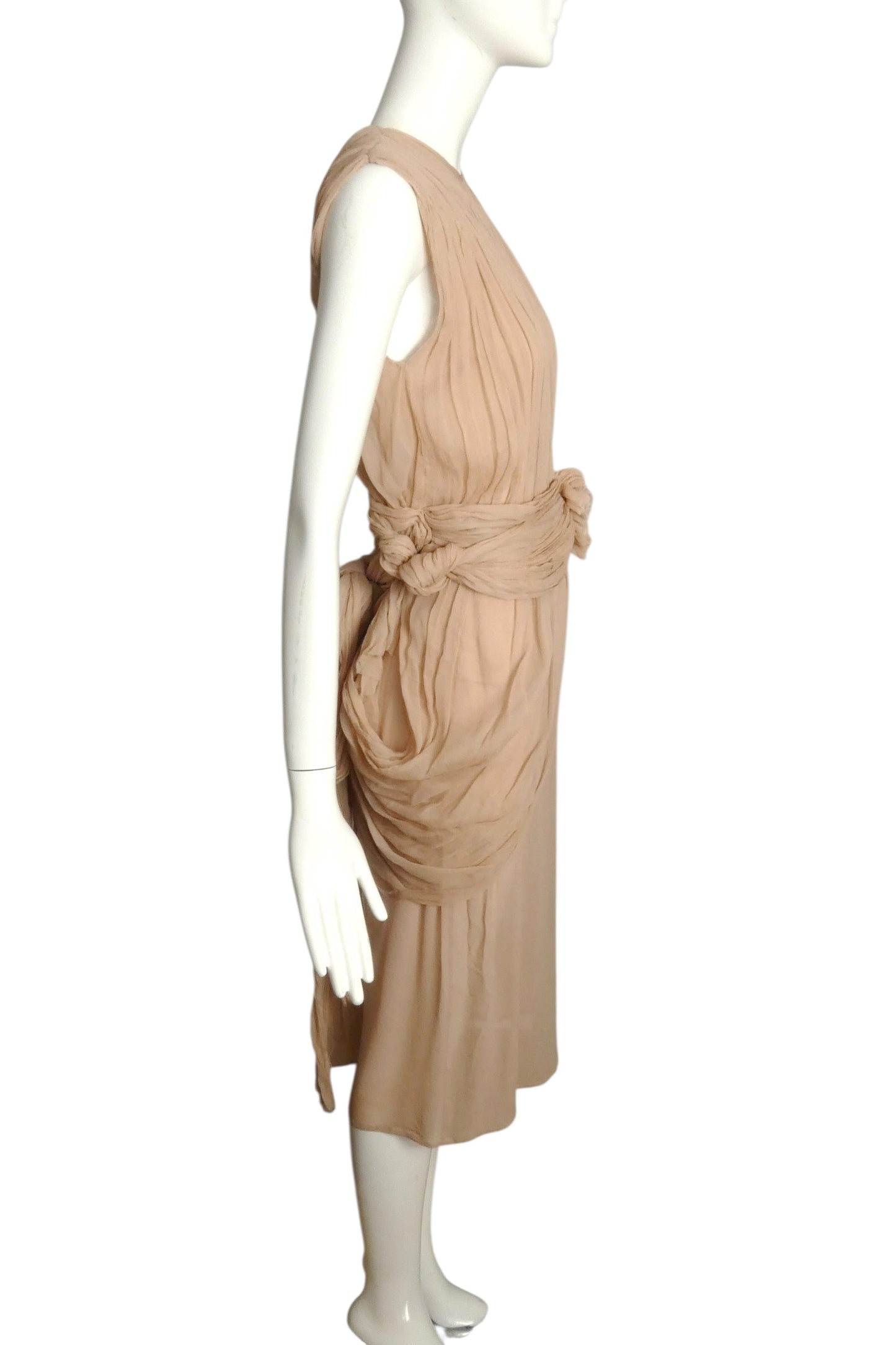2010s NWT Chiffon Pleated & Draped Dress, Size 6