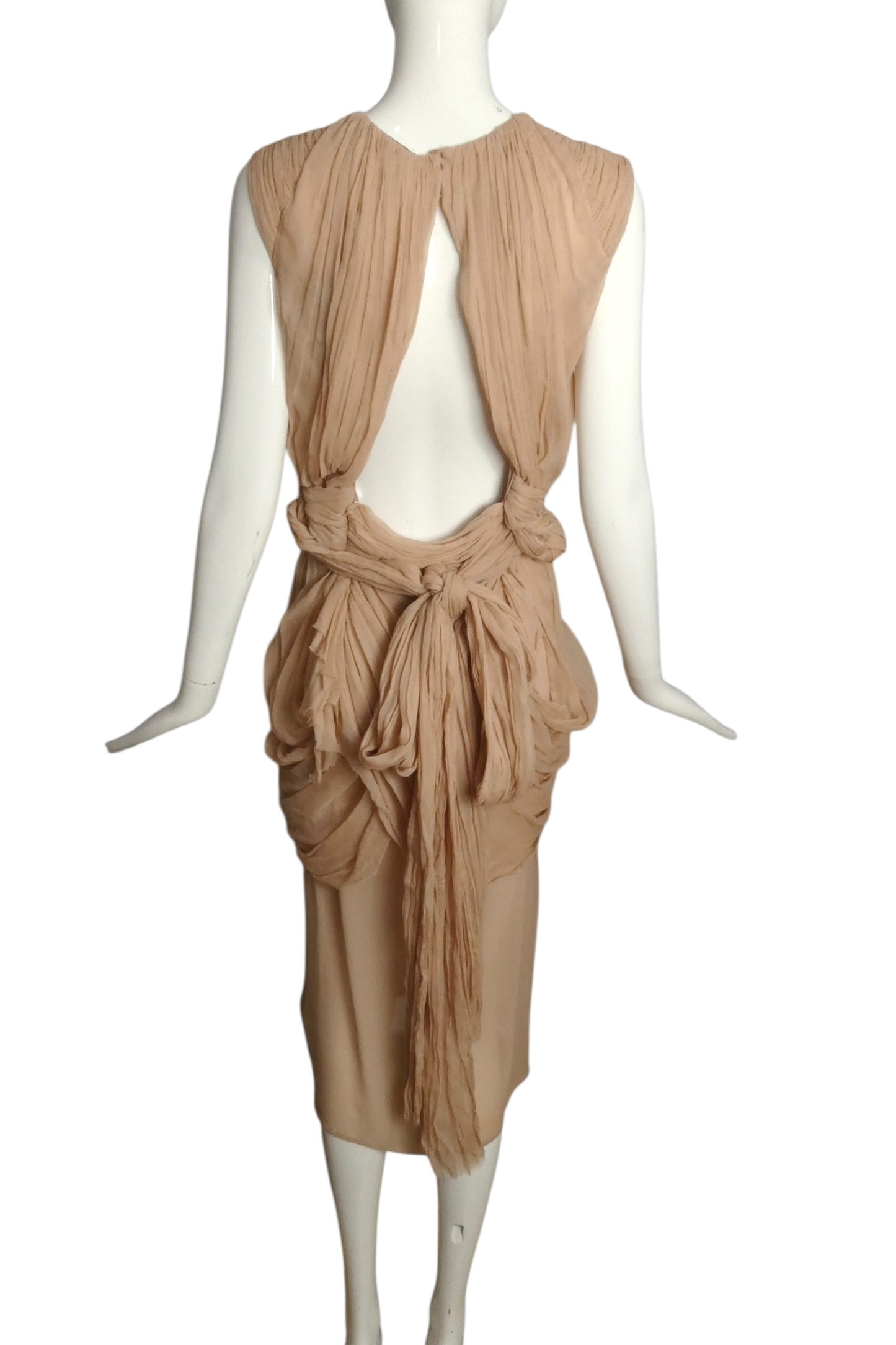 2010s NWT Chiffon Pleated & Draped Dress, Size 6