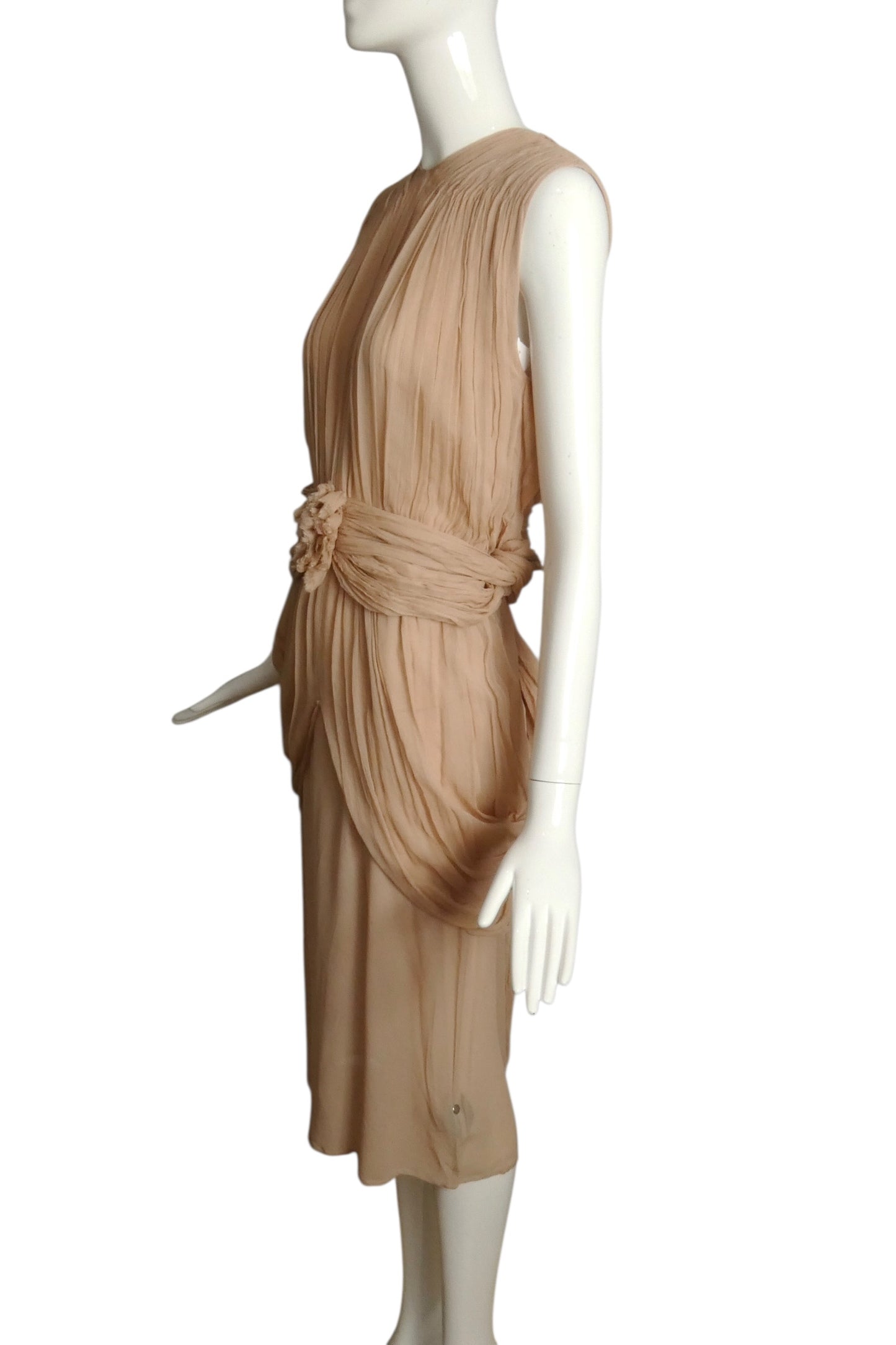 2010s NWT Chiffon Pleated & Draped Dress, Size 6