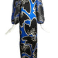 1980s Printed Silk Evening Gown, Size-8