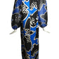 1980s Printed Silk Evening Gown, Size-8