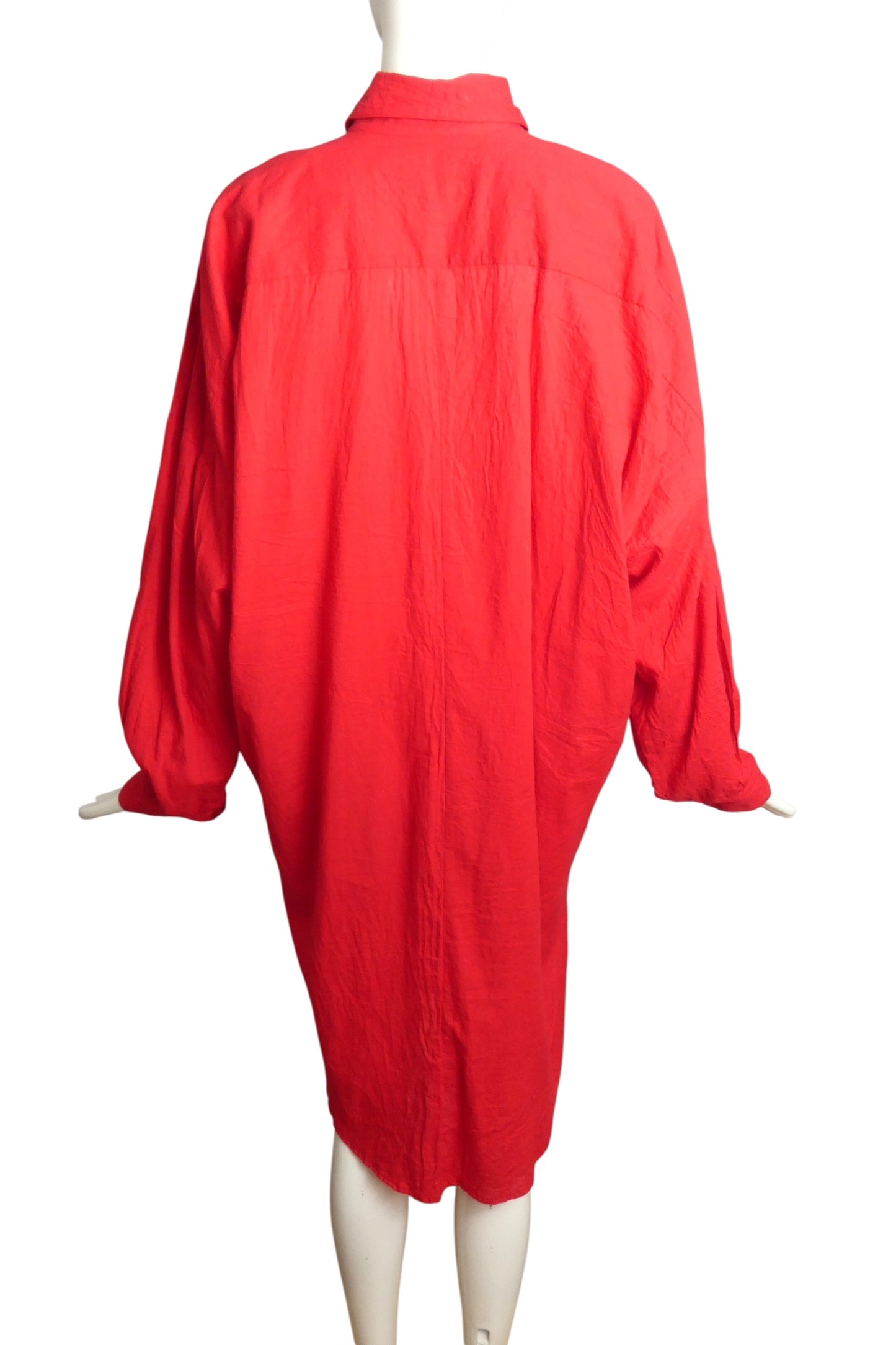 1980s Oversized Cotton Shirt Dress, Size-Small